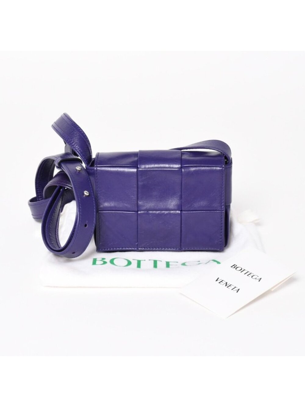Bottega Veneta Candy Cassette Intrecciato Mini Shoulder Bag Purple Silver